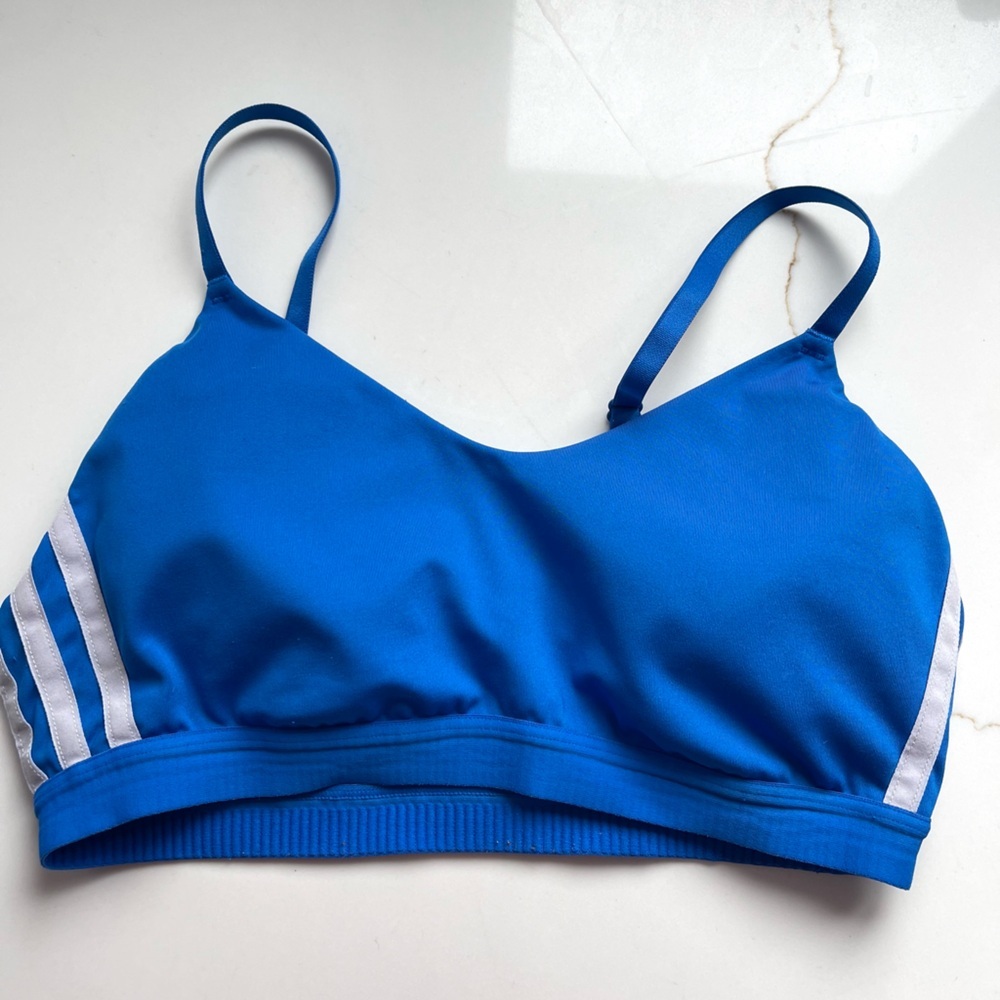 Adidas sports bra blue size small
